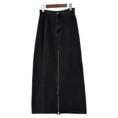 apres jour mignon アプレジュールミニョン スリットジップ デニムロングスカート sizeM/チャコール