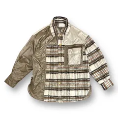 FenG CHen WANG PANELLED FLANNEL SHIRT JACKET パネル フランネル シャツ ジャケット ブルゾン フェンチェンワン FMF14JK30 L 82470A1のサムネイル