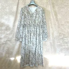 大きいサイズ　フラワープリントロングワンピース　3Lくらい　花柄 長袖