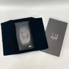 ★M7 箱付き dunhill ダンヒル アボリティーズ レザー 長財布 OE7000A 二つ折り 札入れ 小銭入れなし ロゴあり 無地 ブラック メンズ 財布 ウォレット シンプル ビジネス