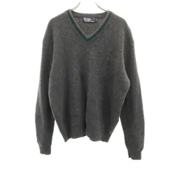 Polo by Ralph Lauren ポロバイラルフローレン 長袖 Vネック セーター M グレー ニット メンズ 古着