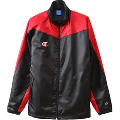 【新品】 Champion(チャンピオン) メンズ ジャケット ウィンドブレーカー 長袖スポーツウェア アクティブウェア 蓄熱保温 撥水 防風　ブラック×レッド C3NSC20-098