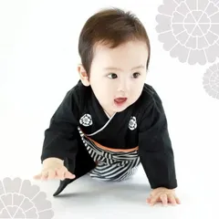 【再入荷】☆70cm  80cm  90cm☆ 【ブラック】袴(はかま) カバーオール ロンパース【こどもの日  初節句 端午の節句 記念撮影に！】《100cmも有 》 ベビー キッズ   子供服 和服 着物 お祝い  新品   Baestar