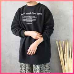 [Pastel Leaf]長袖ロゴスウェットトレーナー 裏起毛 プルオーバー トップス カットソー オーバーサイズ ミセスファッション 全3色[新品][匿名配送]