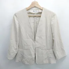 ◇ Θ ナチュラルビューティーベーシック シンプル系 長袖 テーラードジャケット サイズS ベージュ系 レディース E  【1507080009217】