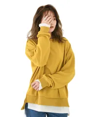 [Dep Club] ゆったり レディース トレーナー トップス 重ね着風 スウェット 上 長袖 薄手 大きいサイズ 秋服 レディース秋服 秋 冬 秋冬 (M, イエロー) [イエロー] [M]