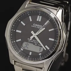 稼働 カシオ ウェーブセプター 電波ソーラー ブラック文字盤 WVA-M630 メンズ腕時計 2000000 NSK KMR