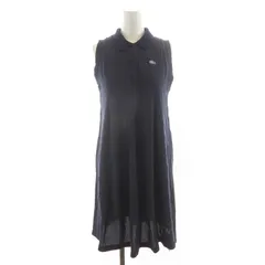 ラコステ LACOSTE ポロシャツワンピース ひざ丈 ノースリーブ 34 S 紺 ネイビー /NQ