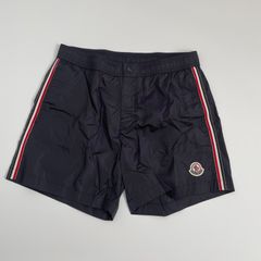最新☆ モンクレール ハーフパンツ ショートパイル生地 S ネイビー 