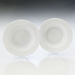 309/未使用品 マイセン ホワイトレリーフ スーププレート 2枚セット