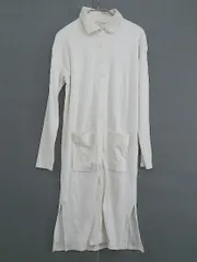 ◇ riche glamour リシェグラマー 長袖 膝下丈 シャツ ワンピース サイズM ホワイトベージュ レディース  【中古】 【1205280001061】