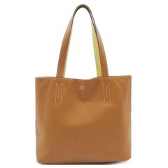 【HERMES エルメス】ドゥブルセンス28 バッグ トートバッグ ブラウン イエロー □Q刻印