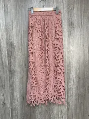 美品 rienda リエンダ タイト ボタニカルケミカル ロング スカート ピンク ■◆ レディース