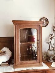 フランス　アンティーク　木製　ショーケース　ガラス　キャビネット　　家具