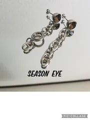 ピアス  スワロフスキー使用作品、グルーデコ