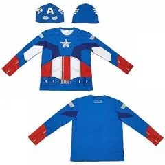 【中古】Tシャツ(男性アイドル) キャプテンアメリカ ムービーロングTシャツ 「アベンジャーズ」