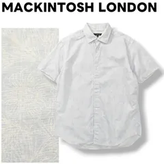 【清涼】 マッキントッシュ ロンドン MACKINTOSH LONDON コットンリネン ボタニカル柄 花柄 半袖 シャツ M ライトブルー メンズ