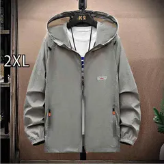 [2XL]春 コーデ メンズ  服 シンプル ファッション オシャレ 大人 かっこいい 大きいサイズ ストリート 紳士服 日焼け防止 服 薄手 フード付き 釣り カジュアル アウトドア ジャケット