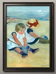 メアリー・カサット、「母の愛撫」、希少な画集より、 新品高級額装付 メアリー・カサット【母の愛撫】 - 手描き 絵画（油絵複製画