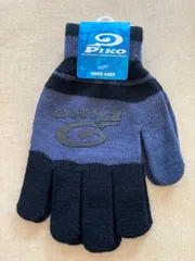 【新品】PIKO　ピコ　キッズ　ニット手袋　ブラック×ダークグレー　すべり止め付き