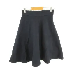 ロペピクニック ROPE Picnic 膝丈スカート フレア レース 紺 38 *E887