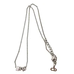 ■比較的近年Diorロゴ■Christian Dior クリスチャンディオール　CDロゴキューブ　ネックレス　シルバー金具　刻印あり　レディース　ラグジュアリー