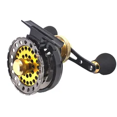 【数量限定】筏リール 6+1BB ヘチ釣り アルミマシンカット 2.6:1 右巻き 片軸リール 落とし込み チヌ イカダリール タイコリール（ゴールド） カセ釣り classy Wellvieのサムネイル