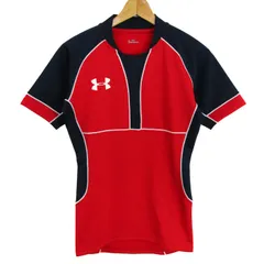 アンダーアーマー 半袖Ｔシャツ トップス ラグビー スポーツウエア レディース MDサイズ 赤×紺 UNDER ARMOUR 【中古】