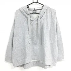 【新品】プーマ パーカー 杢ライトグレー 後ロゴ刺しゅう トレーナー レディース M ゴルフウェア PUMA