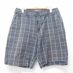 W34/古着 ショート パンツ ショーツ メンズ コットン 濃グレー他 チェック 25jul18 中古 ボトムス 短パン ショーパン ハーフ