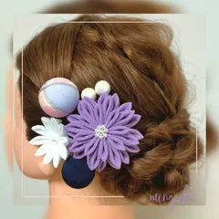 ☆再販☆【つまみ細工・和玉髪飾り】和装/振袖/袴/卒業式/成人式/七五三/玉かんざし/ちりめん玉