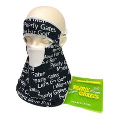中古 パーリーゲイツ PEARLY GATES フェイスマスク フリー ネイビー 紺 フェイス＆ネックガード ロゴ柄