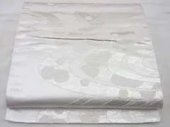 平和屋着物◎六通柄袋帯　流水吉祥花文　銀糸　逸品　BAAD4382vj