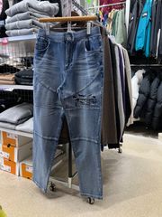 残り1点‼️セットアップ可能‼️Nortonノートン⚫︎カットデニム　イージーパンツ　ストレッチ　ブルー　L XL