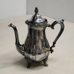 【お値下げしました】英国　ヴィンテージシルバーティーポット　脚付き　黒ハンドル ティーポット商品一覧【公式】Handleハンドル 【最終値下げ】英国