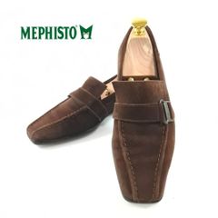 MEPHISTO メフィスト ローファー スエード ベルト ブラウン メフィスト フランス製 コンフォート 35 1/2 スワールトゥ レディース hws00743