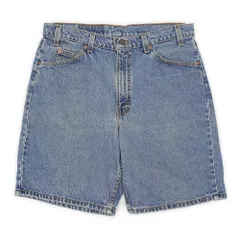 リーバイス Levi's 90s 90年代 550 ブラックデニムショーツ RELAXED FIT バギー ジーンズ 定番 MADE IN USA アメリカ製 ビンテージ 古着 ショートパンツ インディゴブルー W34 L09【中古】