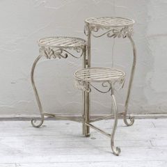 ♤南仏ガーデン風 アンティーク調 アイアンガーデンテーブル 花台