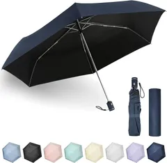 ZOMAKE 折りたたみ傘 日傘 超軽量 UVカット アルミ合金製 レディース ワンタッチ自動開閉 コンパクト 遮光 遮熱 おしゃれ 晴雨兼用 収納ケース付き(ダークブルー)