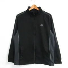 アディダス ジャージ ジャケット アウター クライマライト スポーツウエア メンズ Lサイズ ブラック adidas 【中古】