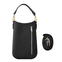 [HanaRo] スマホ ポーチ ﾌﾞﾗｯｸ スマホ用ポーチ スマホショルダー スマホポーチ ショルダーバッグ スマホポシェット