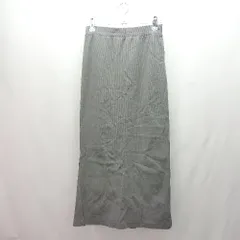 ◇ pageboy リブ　ウエストゴム スリット カジュアル シンプル ロング丈 タイト スカート サイズFREE グレー レディース E  【1308160018620】