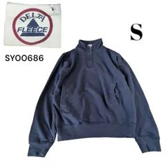 DELTA古着ハーフジップ無地スウェットトレーナーSネイビーブランSY00686ク