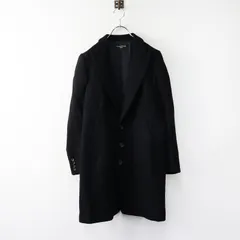 美品 ジャーナルスタンダード レサージュ JOURNAL STANDARD L'ESSAGE ウール混 チェスターコート/ブラック 黒【2400014271492】