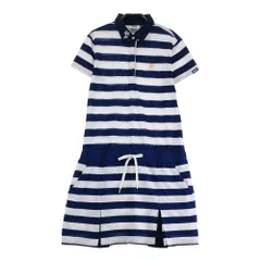 サイズ：M FILA GOLF フィラゴルフ  半袖ワンピース ボーダー柄 ネイビー系 [240101234866] ゴルフウェア レディース ストスト