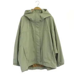 ロペ ROPE 21SS レザ―ライクドルマンブルゾン ジャケット フード スナップボタン ジップアップ 38 黄緑 イエローグリーン /NR ■OSのサムネイル