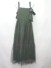 ◇ ⊂ OLIVE des OLIVE オリーブ デ オリーブ ロング丈 キャミ ワンピース サイズM ブラック レディース P  【1409090007798】