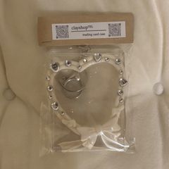 【在庫商品】天使のハート縁取りトレカケース🎀　キーホルダー/B8/トレカケース/クレイデコ/硬貨ケース/韓国/オタ活