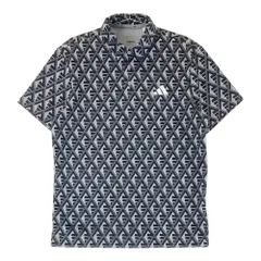 サイズ：M ADIDAS GOLF アディダスゴルフ 2023年モデル ボタンダウン 半袖ポロシャツ 総柄 グレー系 [240101484431] ゴルフウェア メンズ ストスト