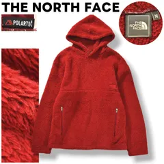 【ゴールドウィン製】 ノースフェイス THE NORTH FACE ポーラテック POLARTEC シャギー ボア フリース パーカー フーディー プルオーバー M レッド アウトドア カジュアル ウェア メンズ